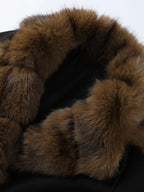 Warm Faux Fur Patchwork Belt Coats Women Lapel Full Sleeve Lace Up Black Jackets 2026 Winter Lady Fashion Street Outwears