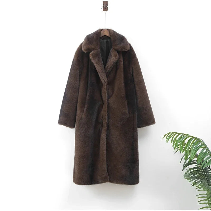 Neve Long Fur Trench Coat