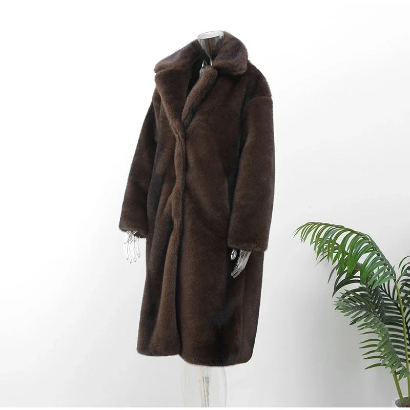 Neve Long Fur Trench Coat