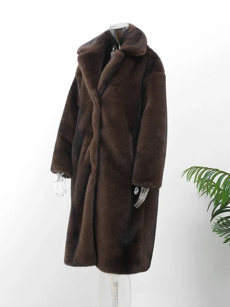 Neve Long Fur Trench Coat
