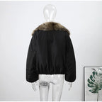 Warm Faux Fur Patchwork Belt Coats Women Lapel Full Sleeve Lace Up Black Jackets 2026 Winter Lady Fashion Street Outwears