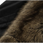 Warm Faux Fur Patchwork Belt Coats Women Lapel Full Sleeve Lace Up Black Jackets 2026 Winter Lady Fashion Street Outwears