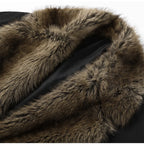 Warm Faux Fur Patchwork Belt Coats Women Lapel Full Sleeve Lace Up Black Jackets 2026 Winter Lady Fashion Street Outwears