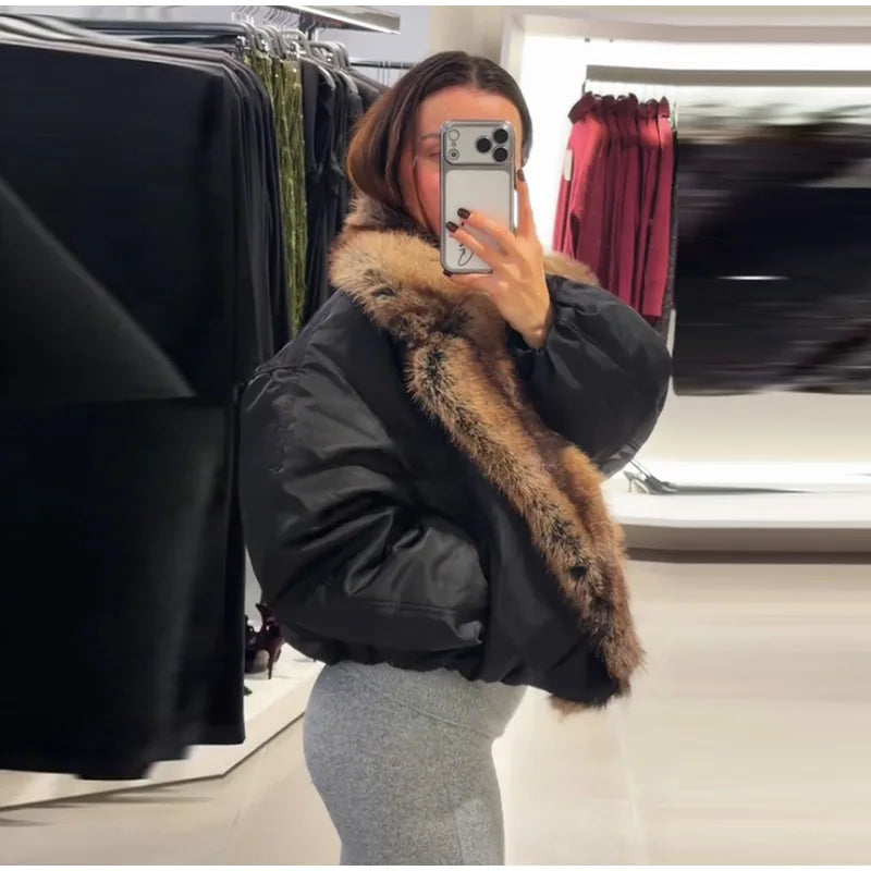 Warm Faux Fur Patchwork Belt Coats Women Lapel Full Sleeve Lace Up Black Jackets 2026 Winter Lady Fashion Street Outwears