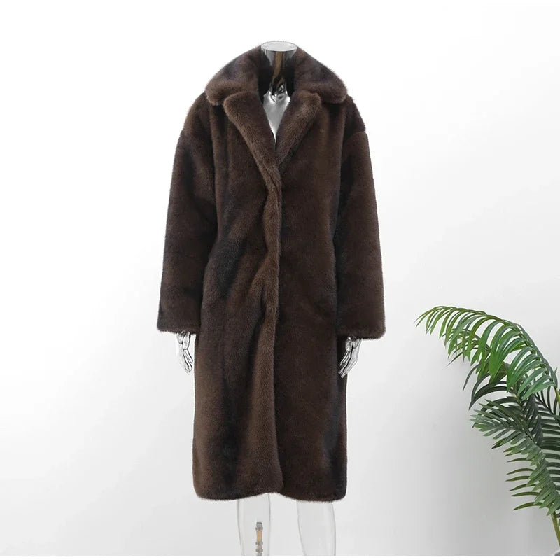 Neve Long Fur Trench Coat